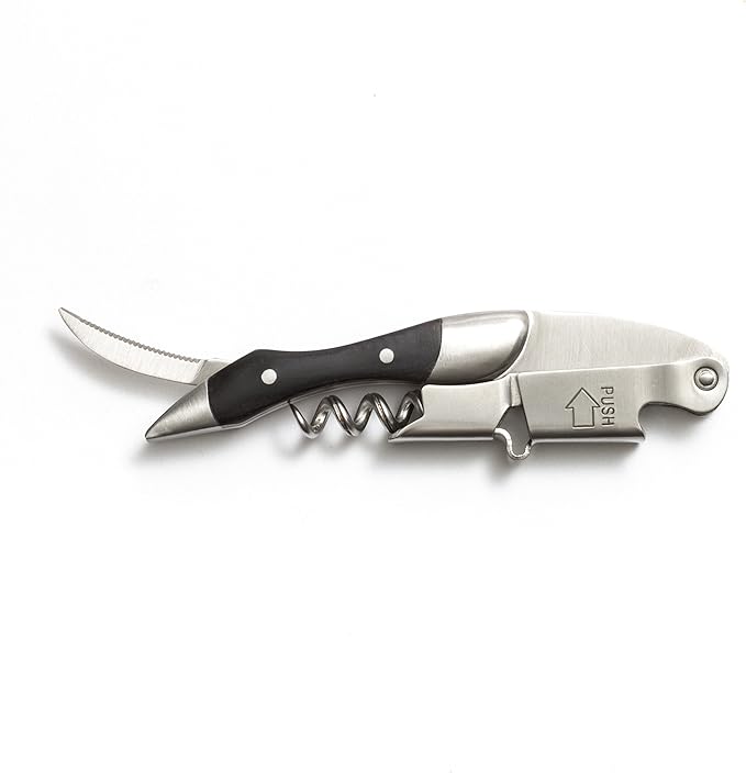 Prestige By Coutale Sommelier - The French Patented Spring-Loaded Double Lever Waiters Corkscrew and Wine Bottle Opener (Blackwood)