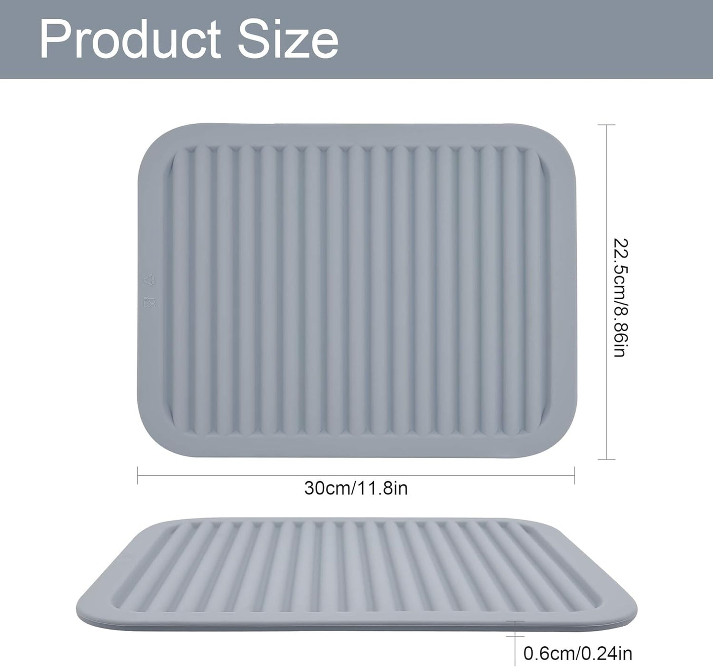 Silicone Trivet Mat-Trivets for Hot Pots&Pans-Hot Pads for Kitchen-Versatile Trivets for Hot Dishes-Heat Resistant Mats for Counter&Table, Silicone Pot Holders Drying Mat (9x12) Pack 2 Black