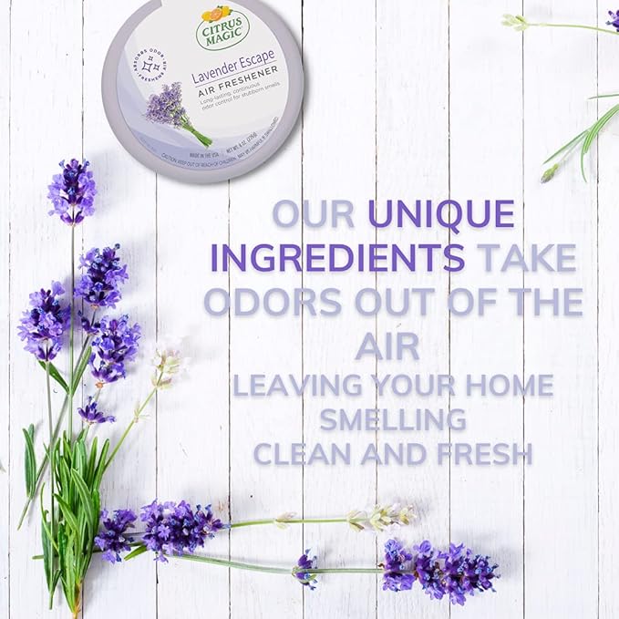 Citrus Magic Odor Absorbing Solid Air Freshener, Lavender Escape, 8 Ounce (Pack of 3)