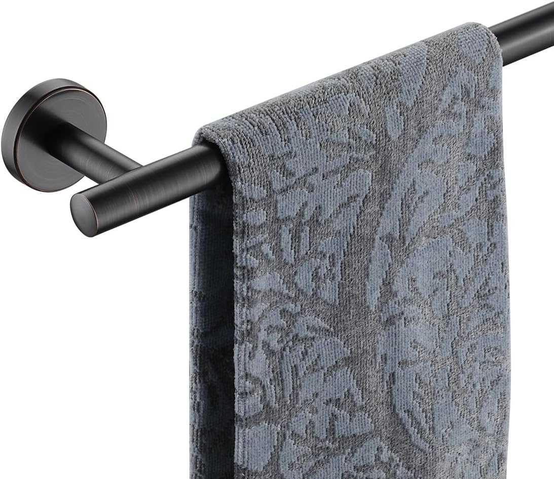 JQK Oil Rubbed Bronze Towel Bar, 15 Inch 304 Stainless Steel Thicken 0.8mm Towel Rack Bathroom, Towel Holder Wall Mount, Useable Length 12 Inch, TB110L12-ORB