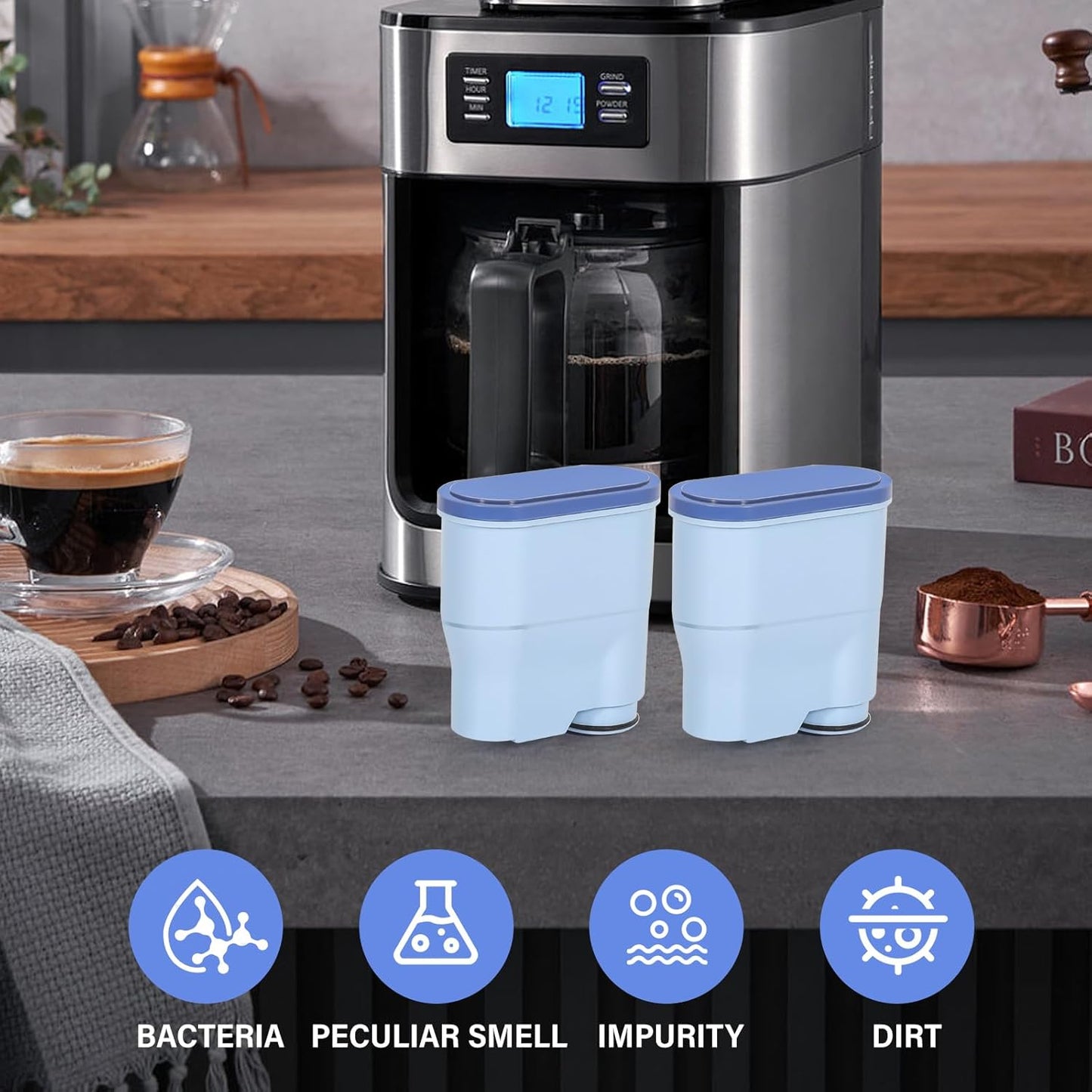 Coffee Filter Compatible with Philips AquaClean Coffee Machines， CA6903 Aqua Clean Calc and Water Filter，Reduces Formation of Limescale（2 Pack）