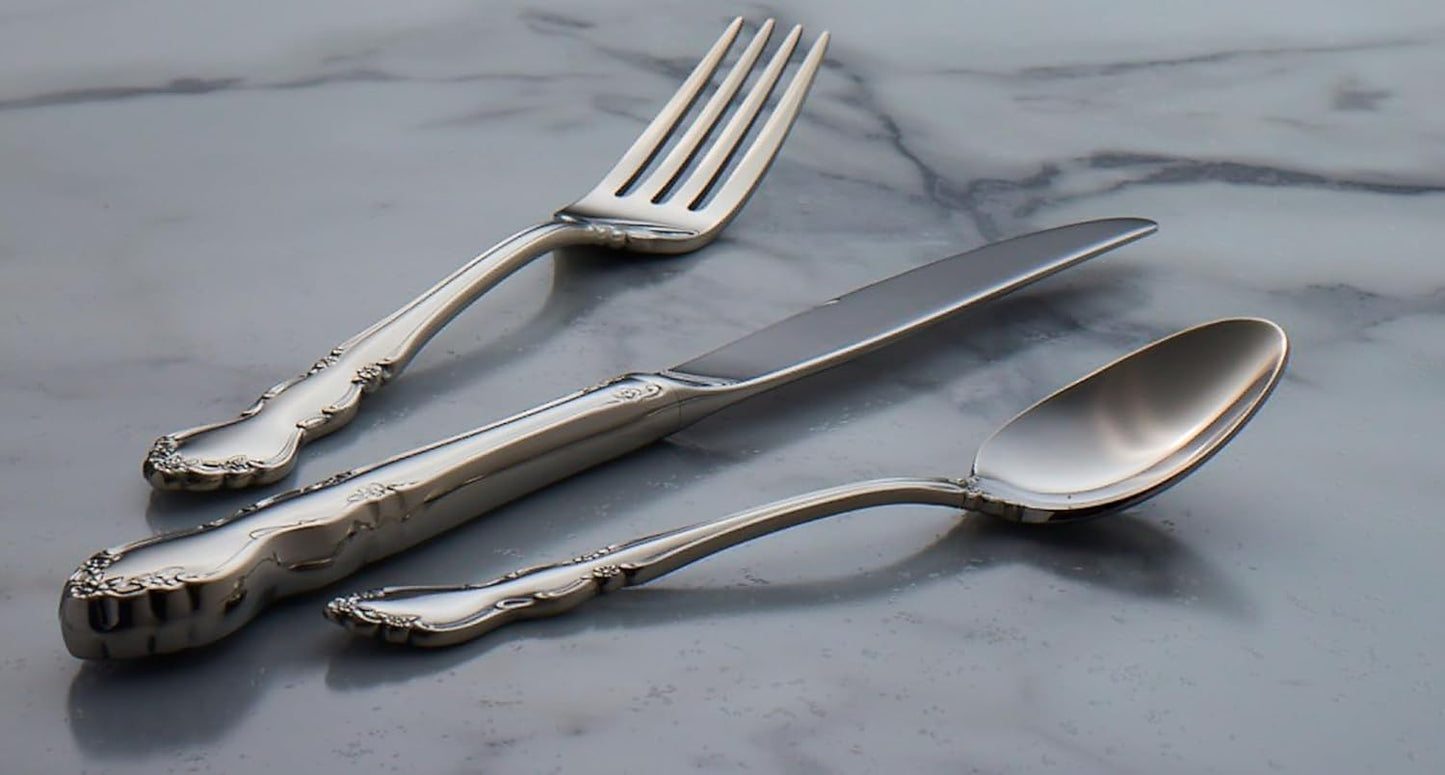 Oneida Dover Fine Flatware Dinner Knives, Set of 4 , 18/10 Stainless Steel, Silverware Set, Dishwasher Safe