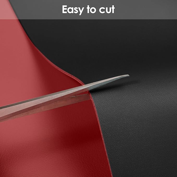 Leather Desk Mat,1.8mm Thick,12x66 Inch Desk Cover,Desk Protector Mat,Dresser Cover Top,Vanity Protector Mat,Vanity Cover,Vanity Cover Top Protector(Black+Wine Red,12×66)
