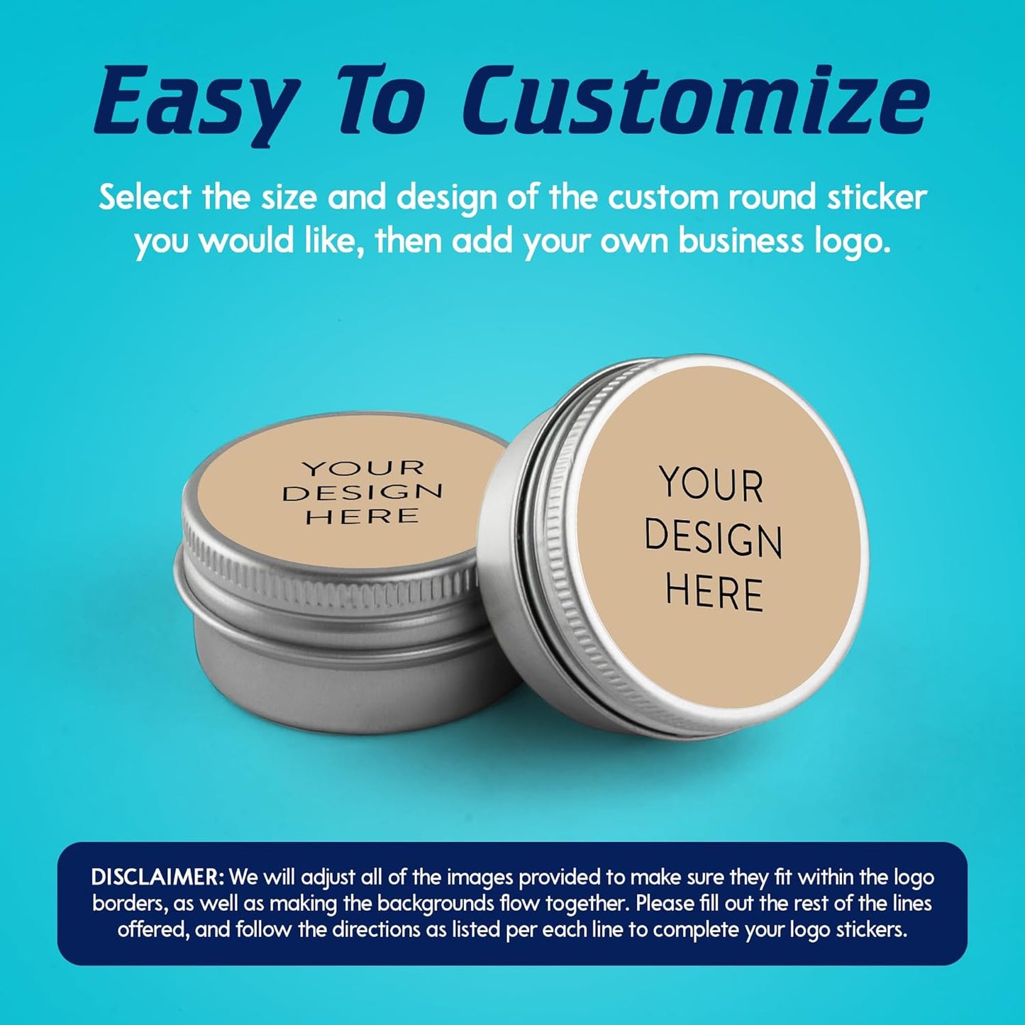 100 Custom Vinyl Stickers - Upload Your own Image, Text, Design, Logo - Personalized Logo Labels for Handmade, Packaging, Bottle, Jars, Candle, Brand Stickers (Brown, 3x3)