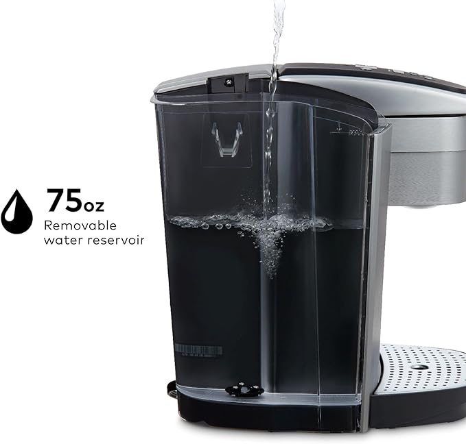 Keurig K-Elite Single Serve K-Cup Pod Coffee Maker, with Strength and Temperature Control, Iced Coffee Capability, 8 to 12oz Brew Size, Programmable, Brushed Silver