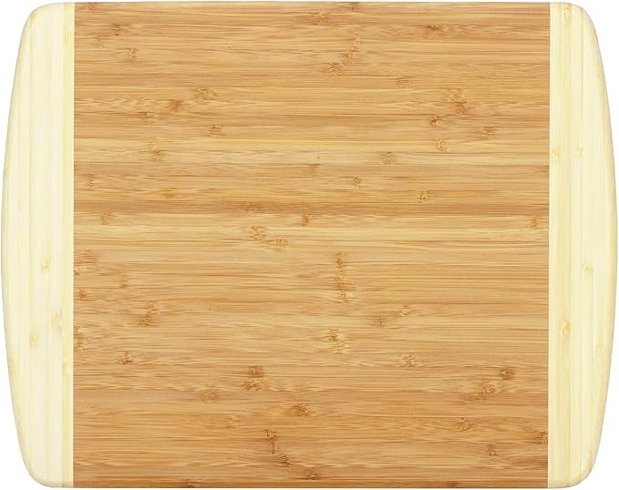 Totally Bamboo Kauai Cutting Board – Durable Bamboo Wood Chopping Board for Kitchen Prep, Serving, and Charcuterie, Knife-Friendly and Easy to Clean, 14.5 x 11.5 Inches