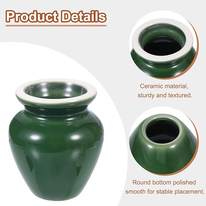 HARFINGTON Ceramic Chasen Stand 68mm Matcha Whisk Holder Teas Set Whisks Stand Traditional Matcha Tea Chasen Holder Tea Set Accessories for Tea Tasting, Green
