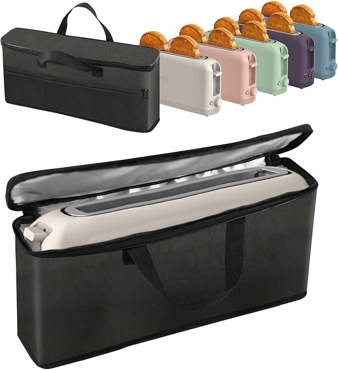 Carrying Bag for Bella 2 Slice Slim Toaster, Portable Outdoor Toaster Travel Carrier Bag Case for Bella, Waterproof & Heat-Resistant 2 Slice Bread Maker Bag with Aluminum Foil Lining