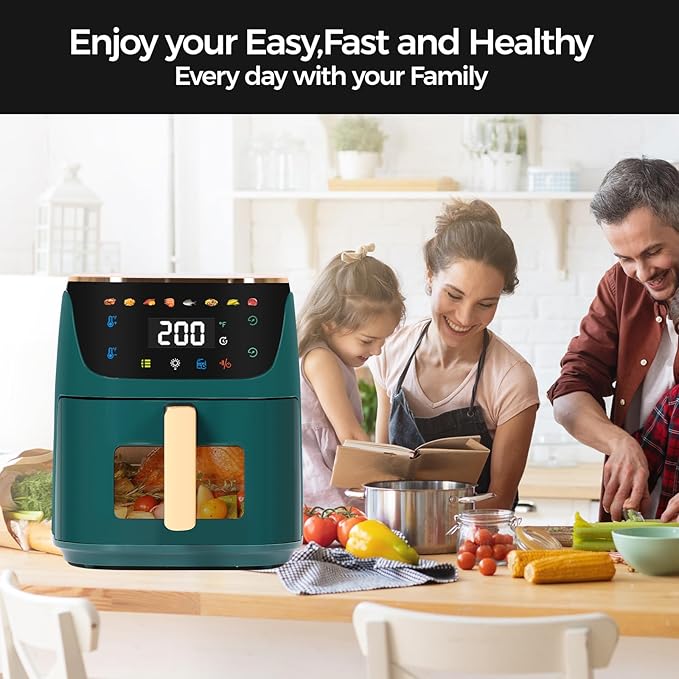 Panana Air Fryer, 8QT Large Capacity Air Fryer, Oilless Healty Cooker Airfryer Oven with 8 Presets, 1500W Air Fryers for Quick Meal, Home Use