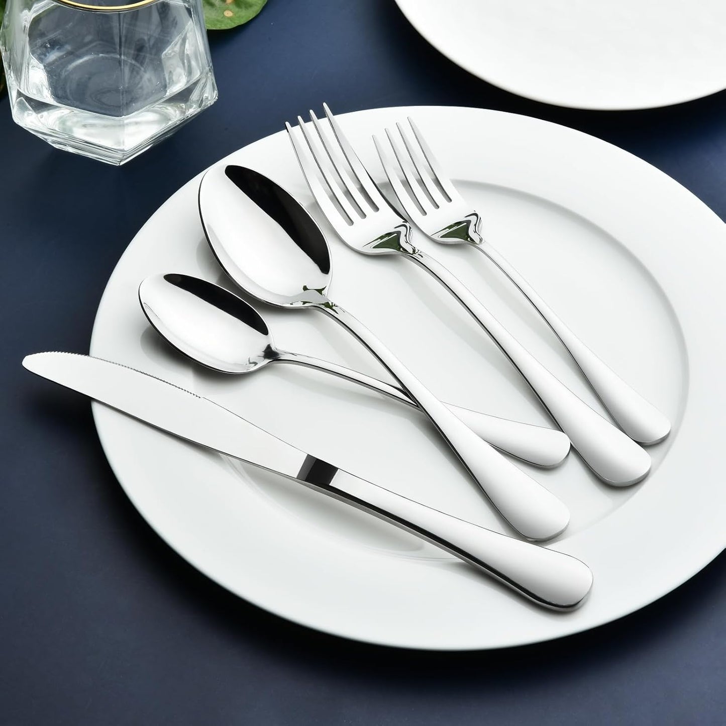 Silverware Set for 6, 30 Piece Heavy Duty Stainless Steel Flatware Utensils Cutlery Set Including Steak Knife Fork and Spoon, Dishwasher Safe, Gift Package for Wedding Housewarming