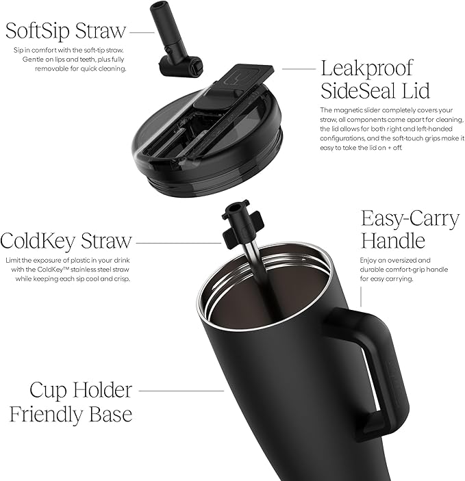 BrüMate Era Flip 30oz Tumbler with 100% Leakproof Covered Straw Lid | Hygienic Covered Straw | Insulated Stainless Steel Water Bottle with Handle | Cup Holder Friendly | BPA-Free (Mocha)
