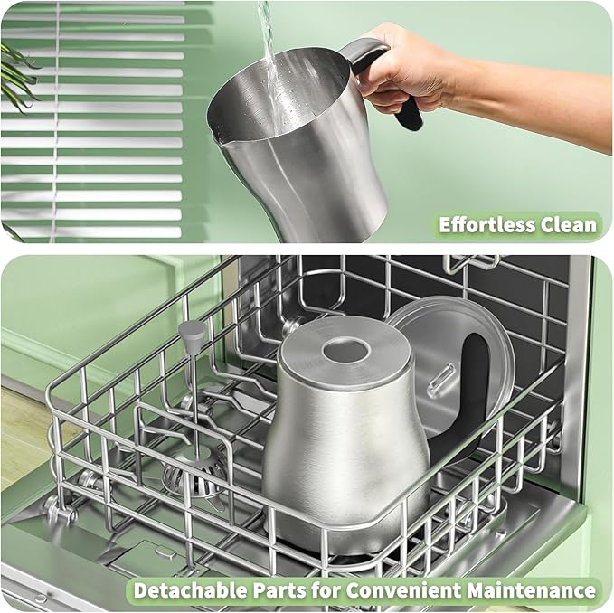 Maestri House Milk Frother, Variable Temp and Froth Thickness DualFro 600 Milk Frother Steamer, 21OZ Smart Touch Control Milk Warmer, Dishwasher Safe, Memory Function for Latte&Hot Chocolate (Black)