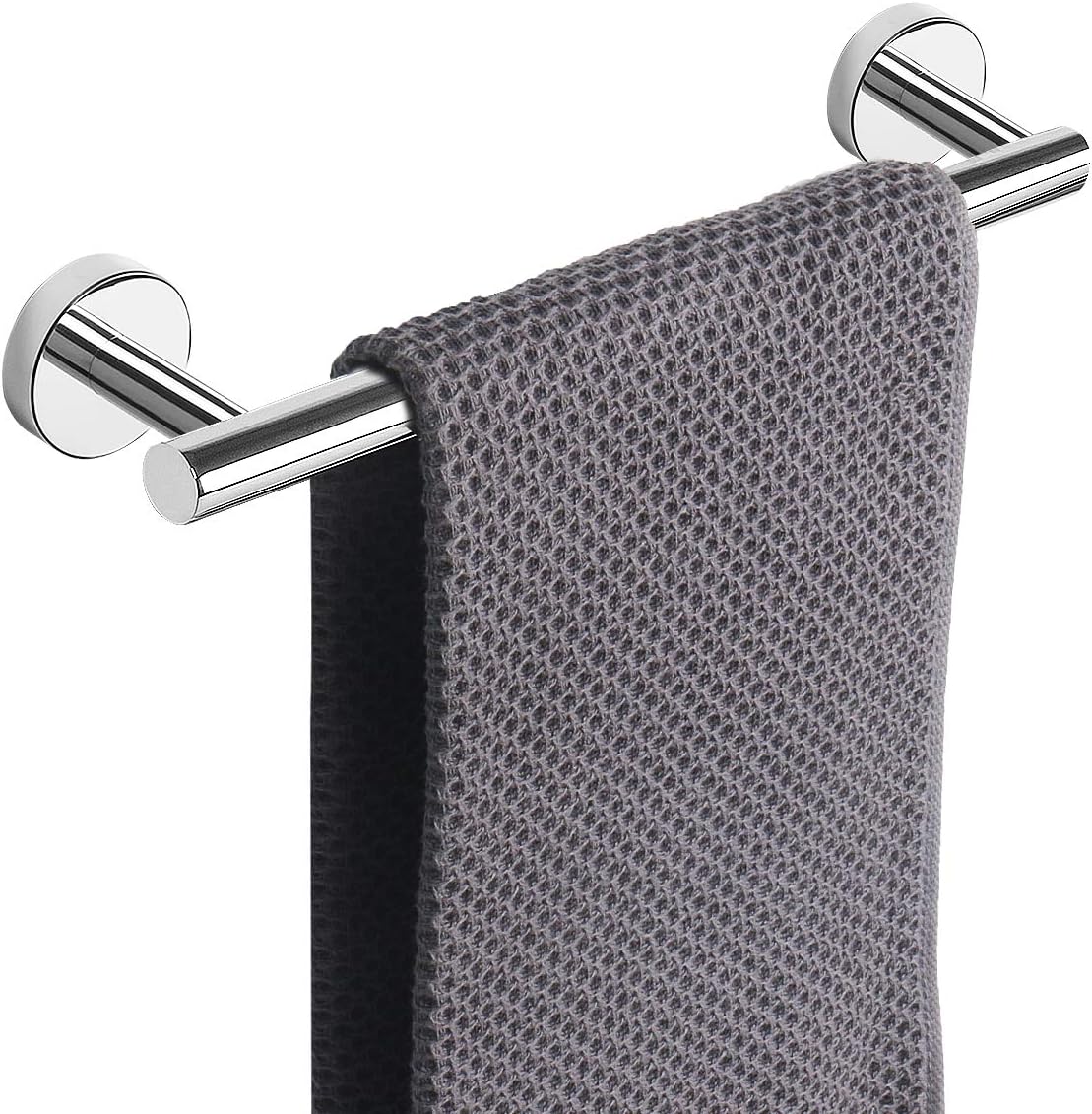 NearMoon Bath Towel Bar, Bath Accessories Thicken Stainless Steel Shower Towel Rack for Bathroom, Towel Holder Wall Mounted (1 Pack, Chrome Finish, 9 Inch)