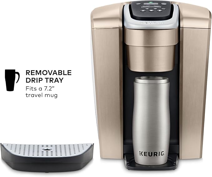Keurig K-Elite Single Serve K-Cup Pod Coffee Maker, with Strength and Temperature Control, Iced Coffee Capability, 8 to 12oz Brew Size, Programmable, Brushed Gold