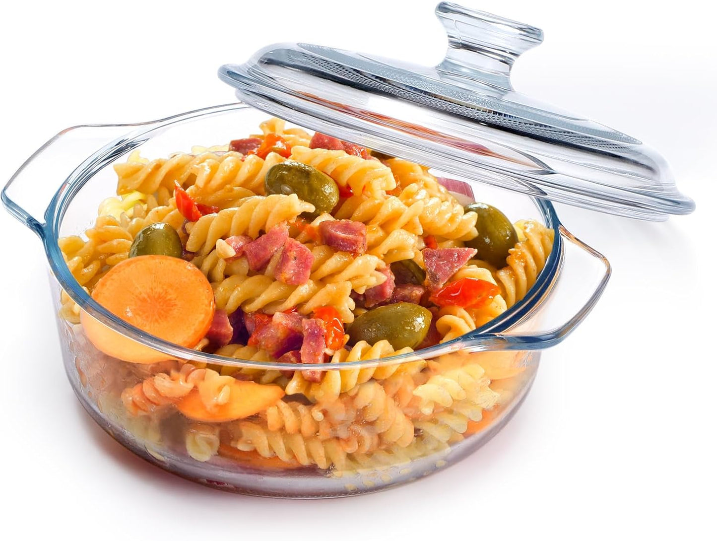 NUTRIUPS Mini Glass Casserole Dish with Lid Oven Safe Round Casserole Dish 6" Glass Baking Dish With Lid (25oz)