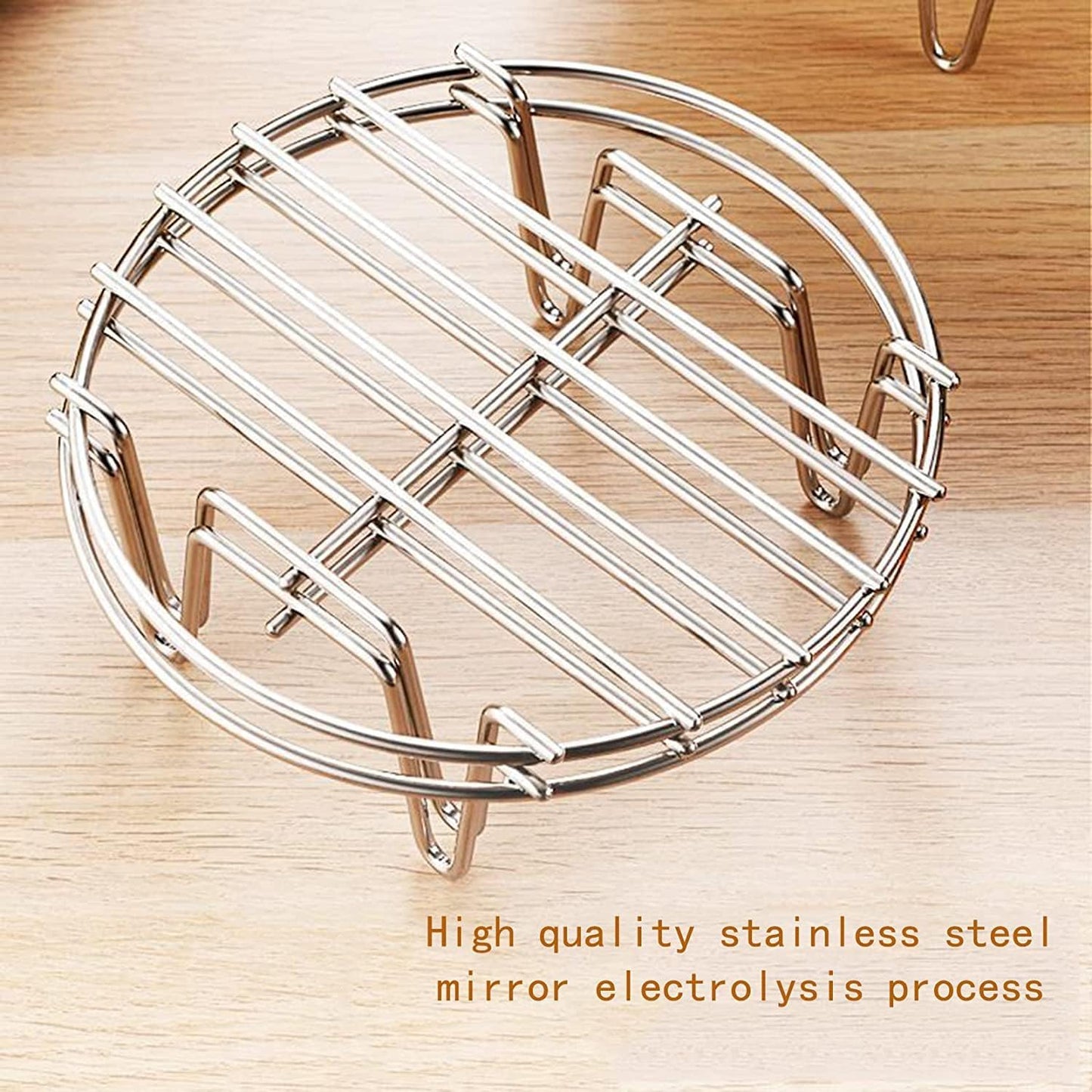 12.8" Round Cooking Rack Versatile Stainless Steel Grid Grill Steamer Rack, Fits Air Fryer Pot Pressure Cooker Canning