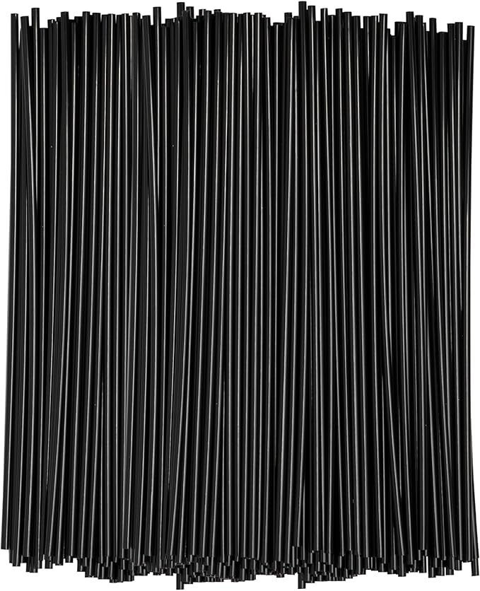 Comfy Package [7 Inch - 1000 Count] Black Coffee Drink Stirrers & Cocktail Straws - Disposable Plastic Sip Stir Sticks for Hot & Cold Beverages