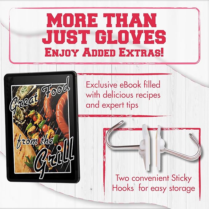 KITCHEN PERFECTION S Silicone Smoker Oven Gloves for Women -Extreme Heat Resistant BBQ Gloves -Handle Hot Food Right on Your Grill Fryer |Waterproof Oven Mitts Cooking Gloves |Superior Set+3 Bonuses