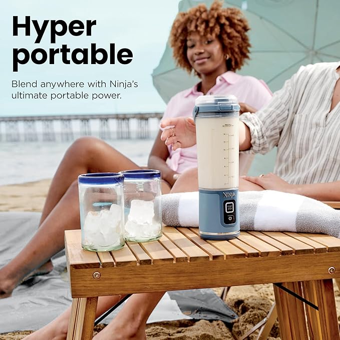 Ninja BC151BK Blast Portable Blender, Cordless, 18oz. Vessel, Personal Blender-for Shakes & Smoothies, BPA Free, Leakproof-Lid & Sip Spout, USB-C Rechargeable, Dishwasher Safe Parts, Black