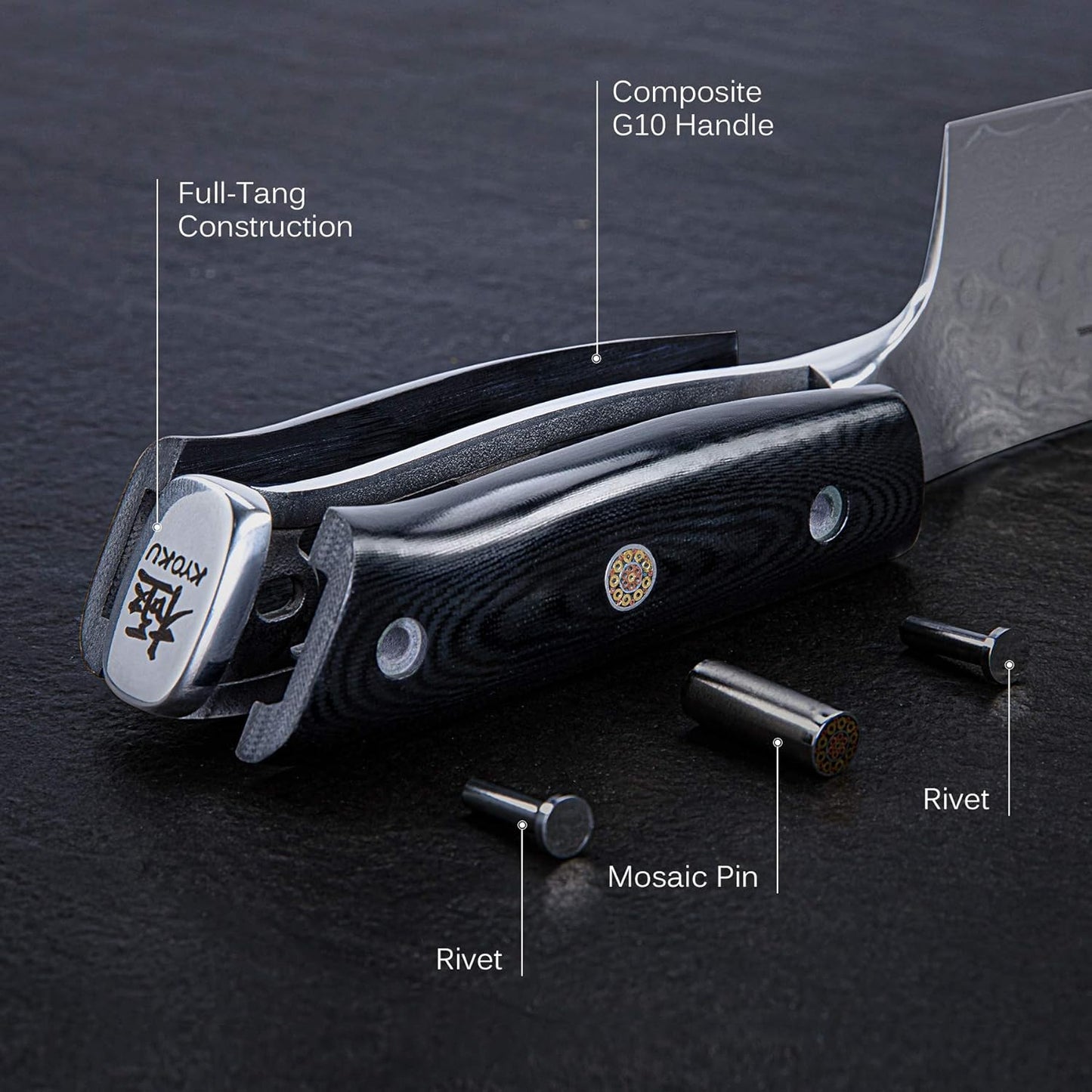 KYOKU Serrated Bread Knife - 8" - Shogun Series - Japanese VG10 Steel Core Damascus Blade - with Sheath & Case