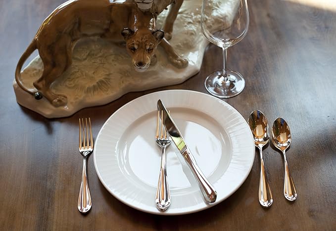 Fortessa Forge 18/10 Stainless Steel Flatware, 5 Piece Place Setting, Service for 1