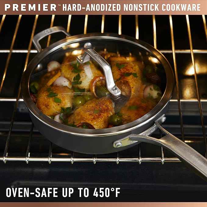 Calphalon Premier Hard-Anodized Nonstick Cookware 11-Piece Pots and Pans Set Dishwasher and Oven Safe with MineralShield Nonstick Technology Durable and Versatile Kitchen Cookware