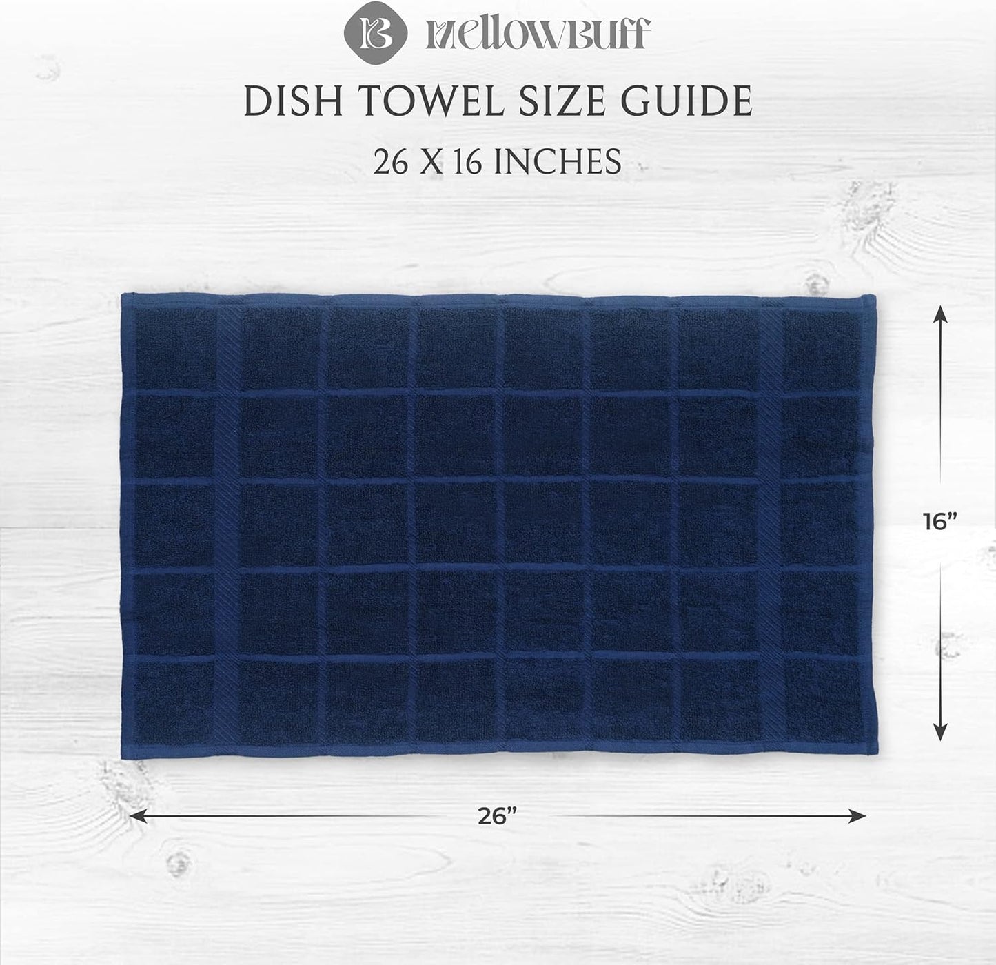 100% Cotton Terry Dish Towels, 4 Pack Solid, 16 x26 Inches, Super Soft and Absorbent Kitchen Towels, Perfect for Kitchen Cleaning and Dish Washing | Assorted