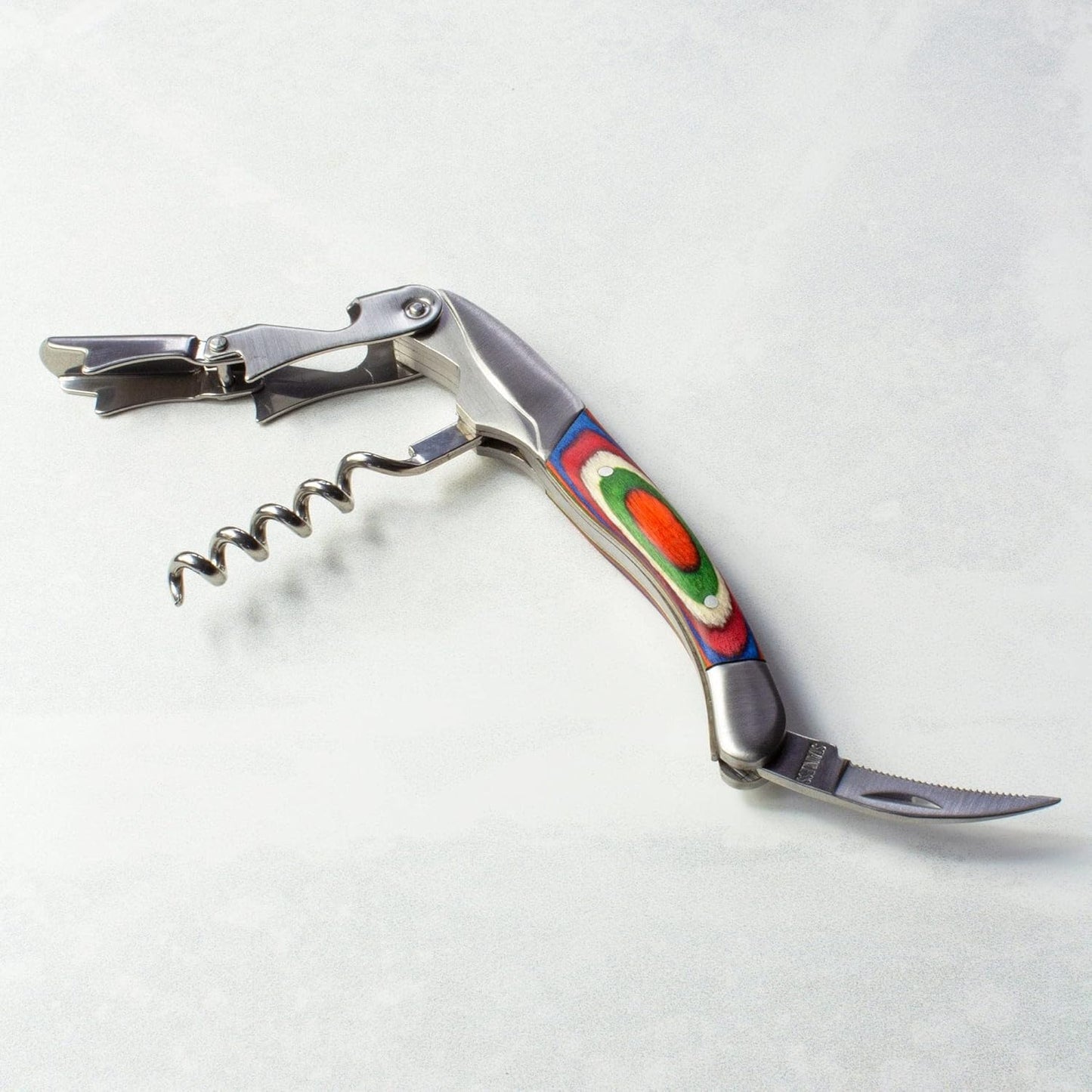 Totally Bamboo Baltique Marrakesh Collection Waiter's Friend Wine Key for Servers, Multifunctional Wine Opener with Corkscrew, Foil Cutter and Bottle Opener