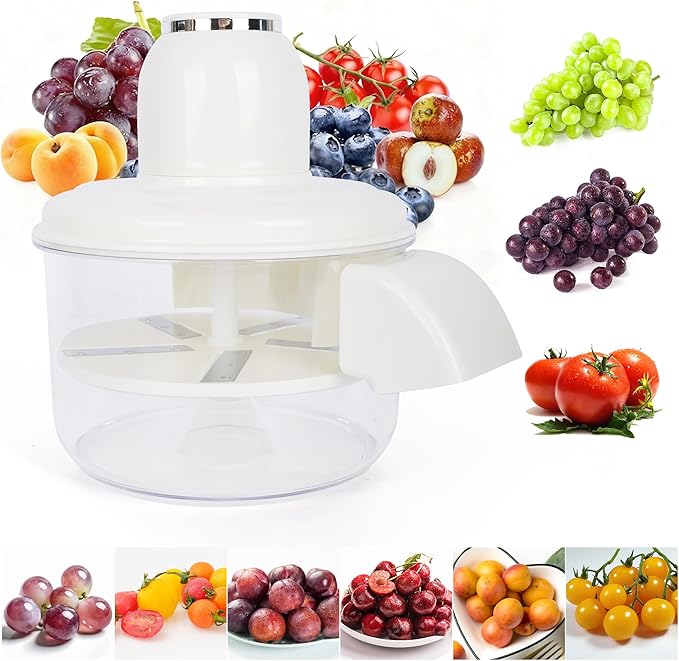 Automatic Grape Peeler Machine, Electric Garlic & Cherry Tomato Peeler Skin Remover Tool for Small Fruits, Effortless Peeling for Home Kitchen (White-1PC)