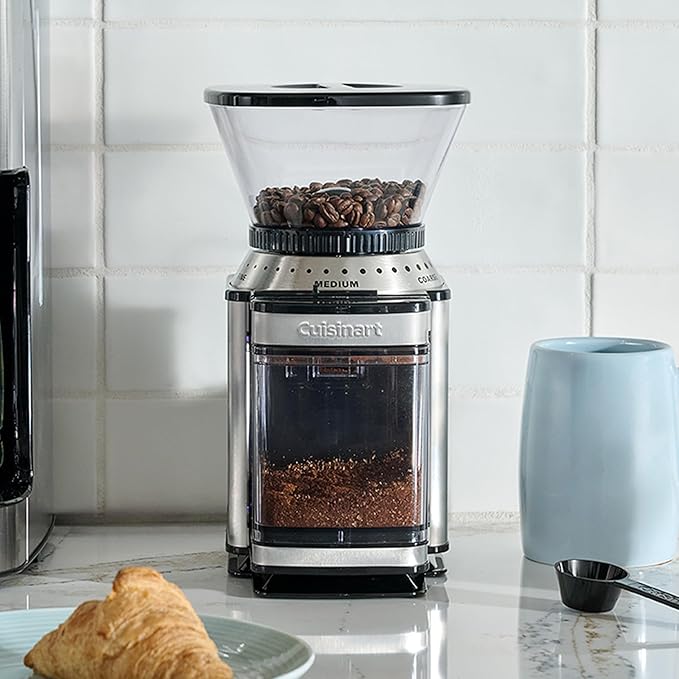Cuisinart Coffee Grinder, Electric One-Touch Automatic Burr Coffee Grinder with 18-Position Grind Selector, Cup Size Selector for 4 – 18 Cups, DBM-8P1, Black Stainless