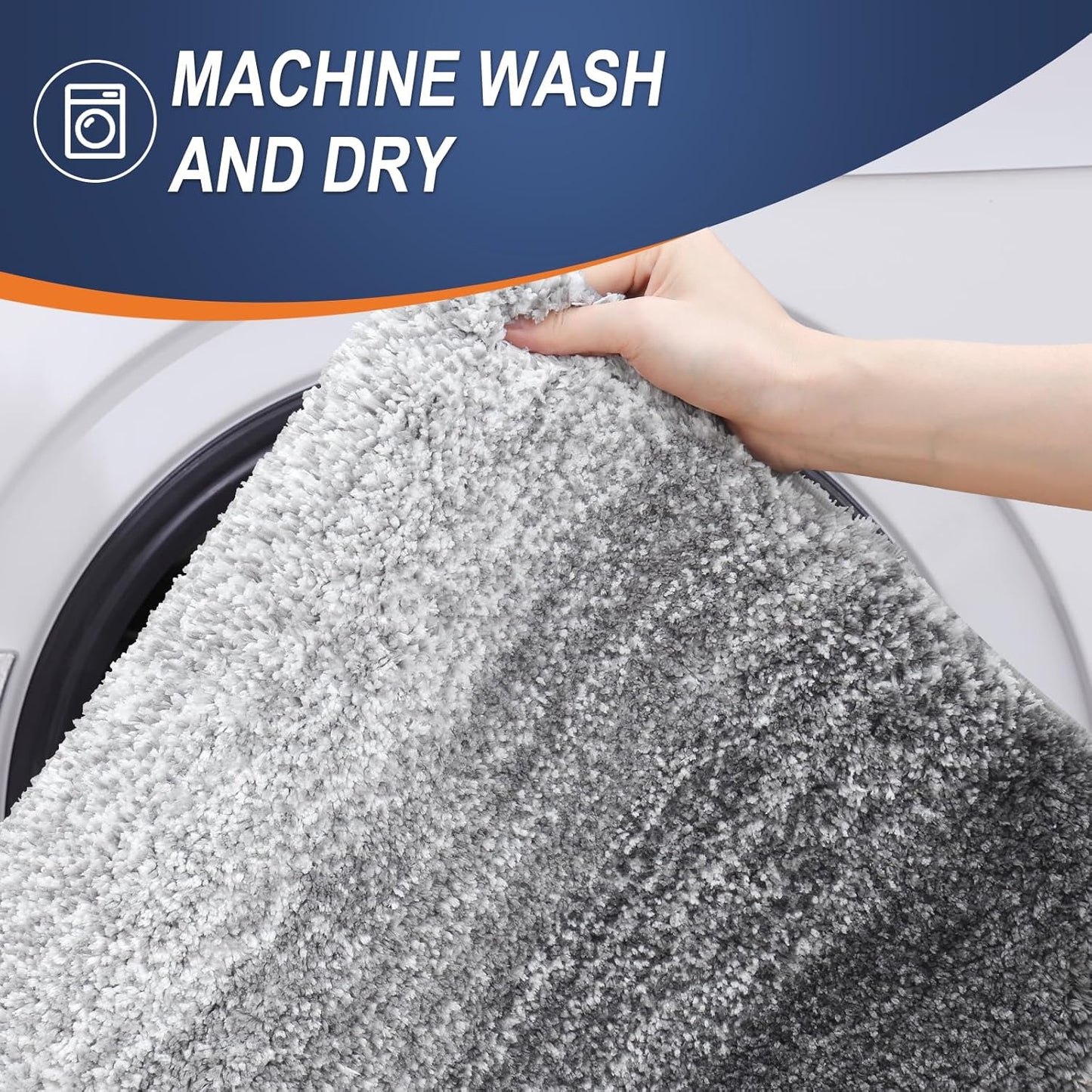 OLANLY Bathroom Rugs Mat 59x35, Extra Soft Absorbent Microfiber Bath Rugs, Rubber Backing, Quick Dry, Machine Washable Bath Mats for Bathroom Floor, Tub and Shower, Home Decor Accessories, Grey
