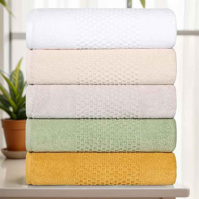 Superior Playa Zero Twist Cotton Medium Weight Towels, for Guest Bath, Bathroom, Shower, Spa, Plush, Quick Dry, Ultra-Soft Towels, Bath Essentials, Waffle Textured, 3 Piece Assorted Towel Set, Silver