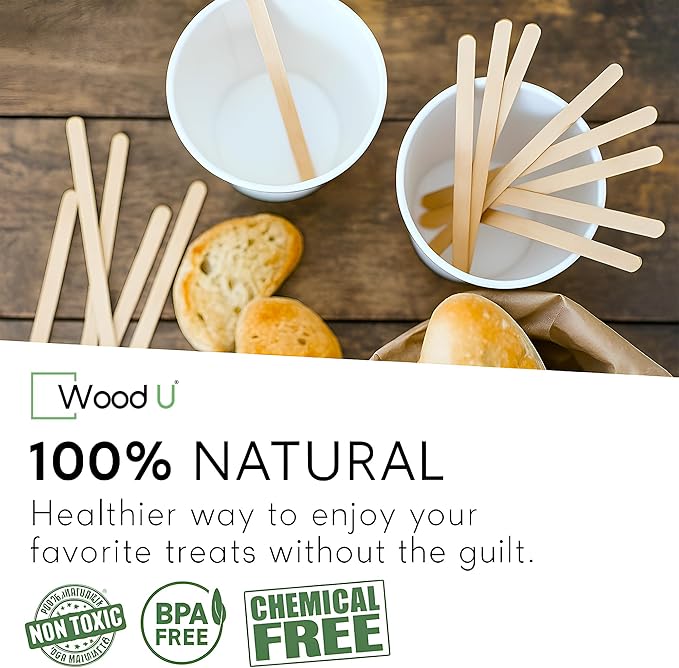 Disposable Coffee Stir Sticks 5.5” 1000 pcs - Eco friendly Round Edge Wooden Coffee Stirrers
