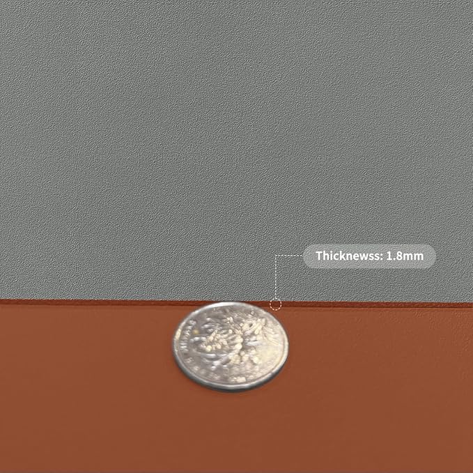 Leather Desk Mat,1.8mm Thick,15.75x63 Inch Desk Cover,Desk Protector Mat,Dresser Cover Top,Coffee Table Covers,Make Up Mat,End Table Covers,Cover Damaged Dresser Top(Brown+Gray,15.75x63)