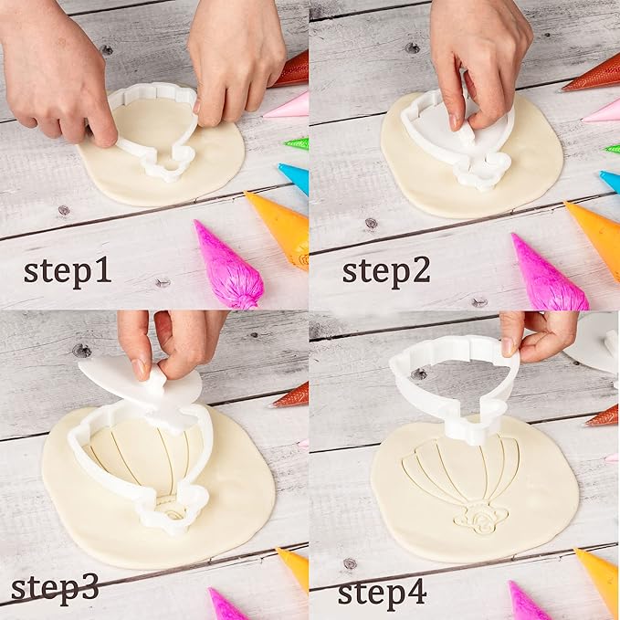 Flycalf Wedding Cookie Cutters with Plunger Stamps Champagne Bridal Shower Gifts Holiday Cake Baking PLA Cutter Molds for Kids Decorative Party 3.5" Kitchen Cake Supplies