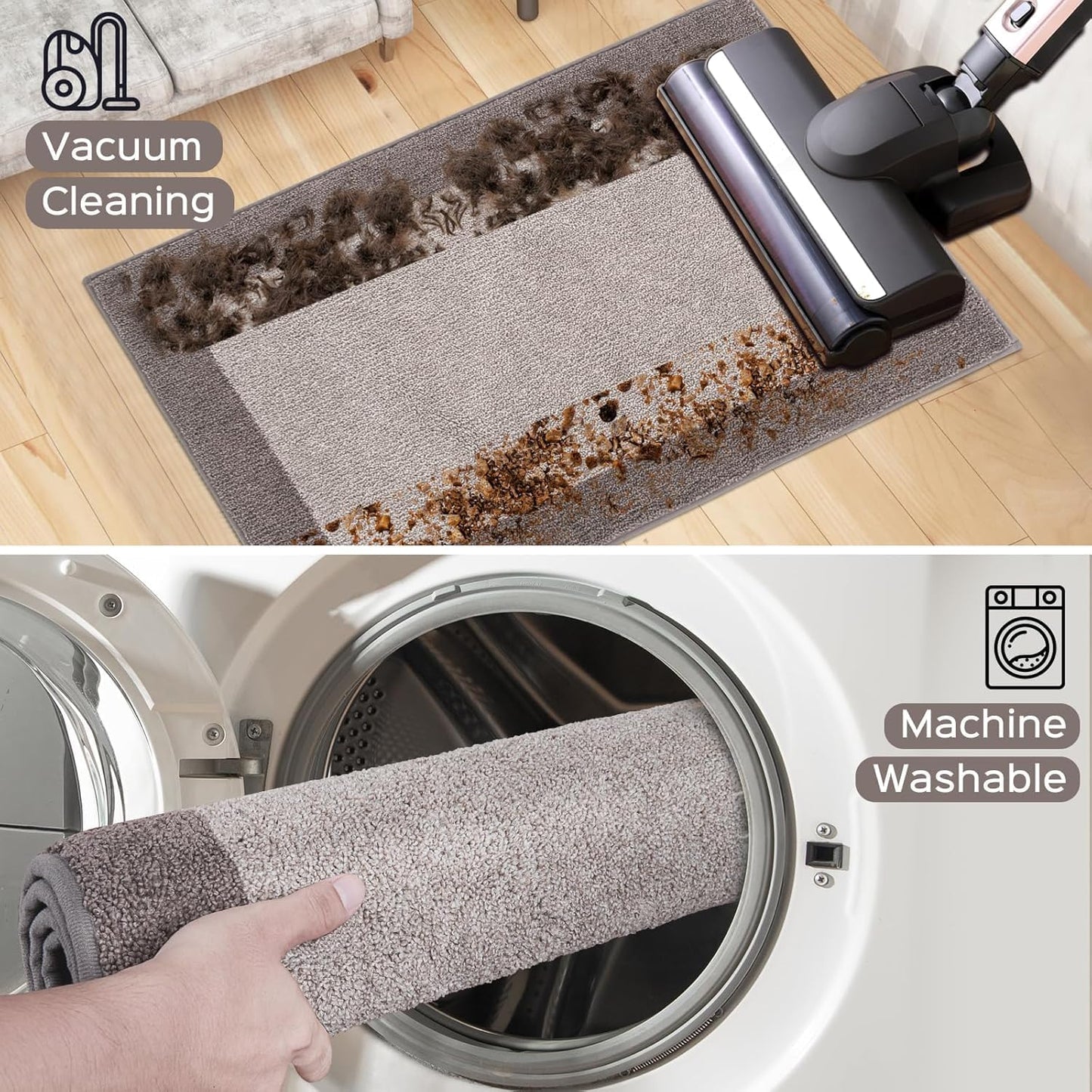 Machine Washable Kitchen Rug 32" x 72", Non Slip Indoor Door Rug, Absorbent Entrance Runner Rug for Bedroom, Hallway, Bathroom, Floor (Roll Packing)