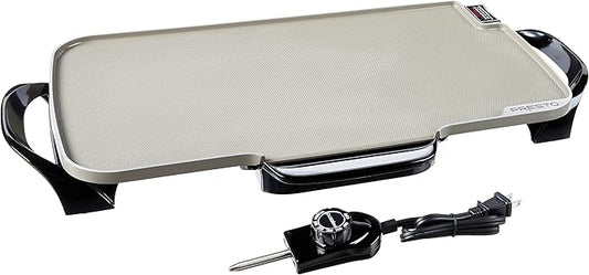 Presto 07062-22-Inch Ceramic Removable Handles Electric Griddle, Grey Ceramic