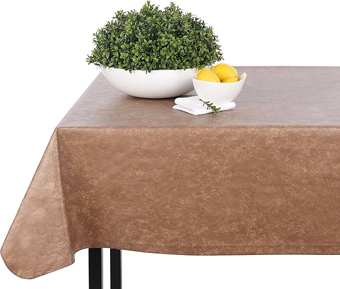 Yourtablecloth Heavy Duty Vinyl Rectangle or Square Tablecloth – 6 Gauge Heavy Duty Tablecloth – Flannel Backed – Wipeable Tablecloth with Vivid Colors & Many Sizes 52 x 52 Burgundy