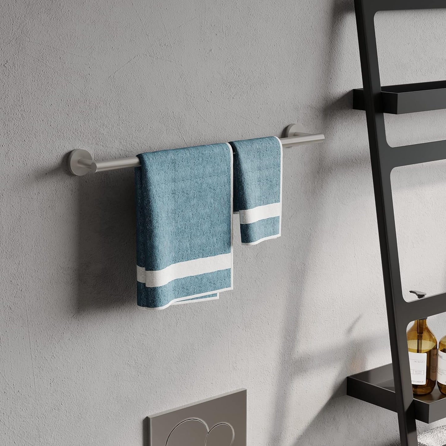 18 Inches Brushed Grey Towel Bar for Bathroom Kitchen Hand Towel Holder Dish Cloths Hanger SUS304 Stainless Steel RUSTPROOF Wall Mount (Brushed Grey 18-inch Center to Center)