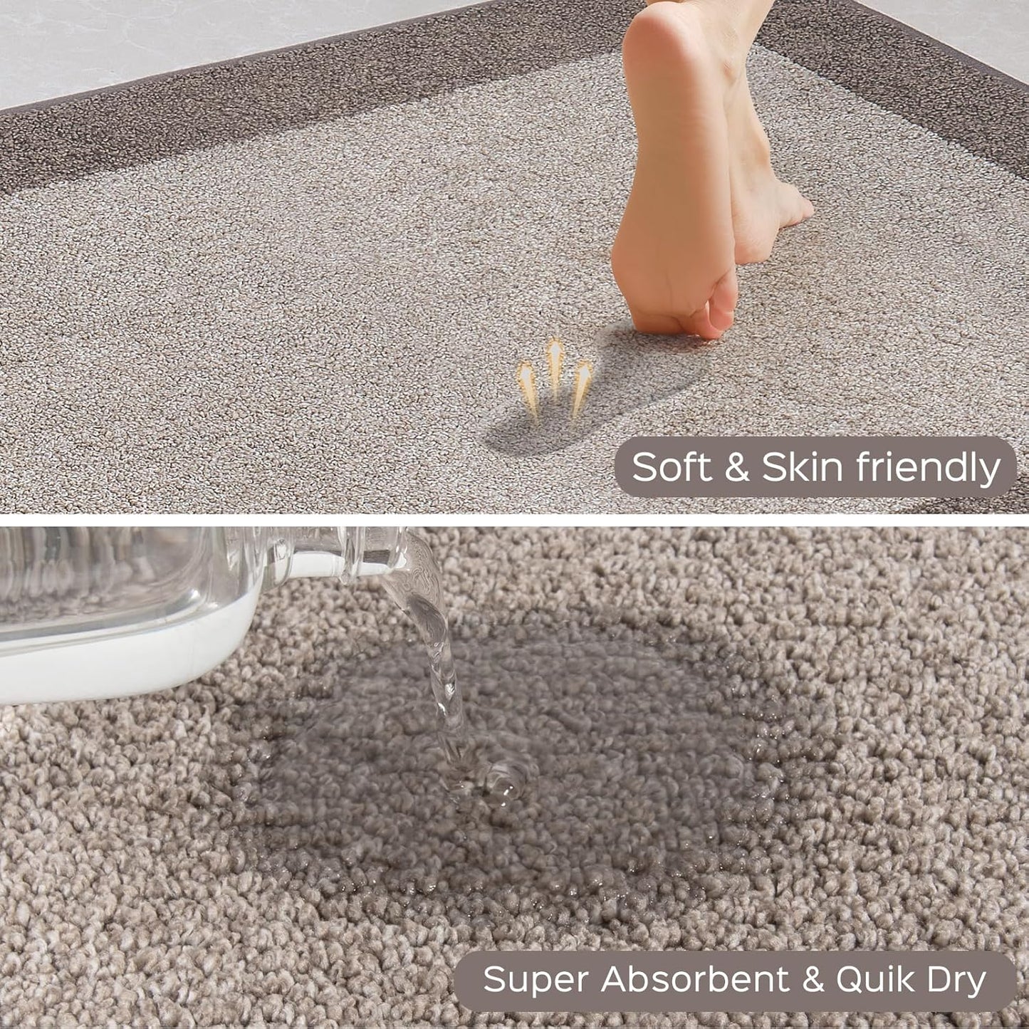 Machine Washable Kitchen Rug 24" x 70", Non Slip Kitchen Mat for Floor, Absorbent Entrance Runner Rug for Bedroom, Hallway, Bathroom, Door (Roll Packing)