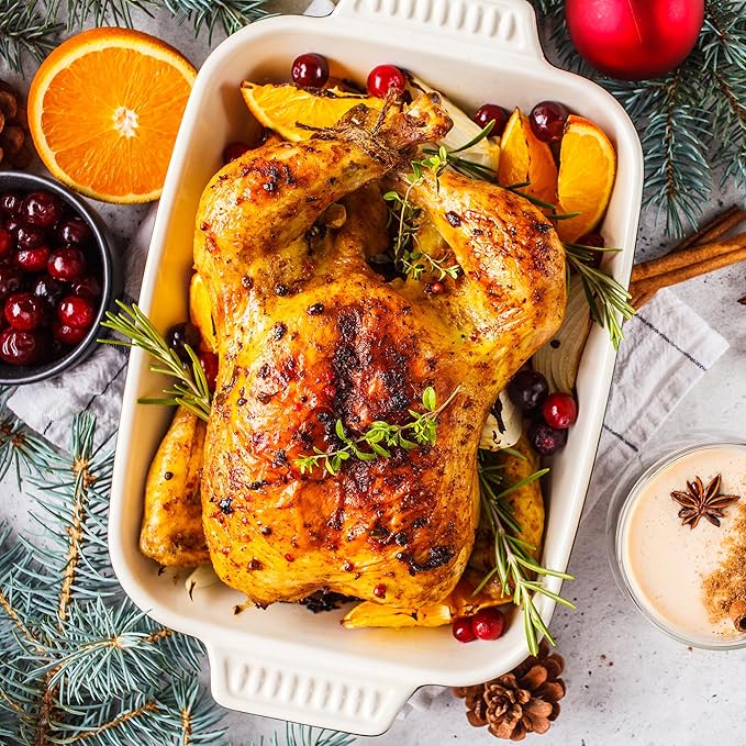 Sunvivi Roaster Oven, Electric Roaster Oven with Self-Basting Lid, 24lb 20-Quart Turkey Roaster with Unique Defrost/Warm Function, Large Roaster with Removable Pan & Rack, Stainless Steel, White